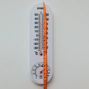 Hot bán pin-miễn phí rượu Màu Đỏ nhiệt kế trong nhà nhiệt độ độ ẩm Meter thủy tinh ẩm kế cho các trang trại có thể được treo - Product Image 4