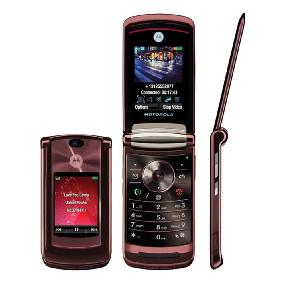 สำหรับโมโตโรล่า RAZR2 V9 GSM 2.2 "2MP กล้อง Java โทรศัพท์มือถือ3G พลิกปลดล็อคโทรศัพท์มือถือ