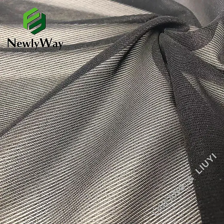 Fujian Factory ligero Nylon Spandex Power Mesh urdimbre tejido de punto para corsé sujetador ropa interior