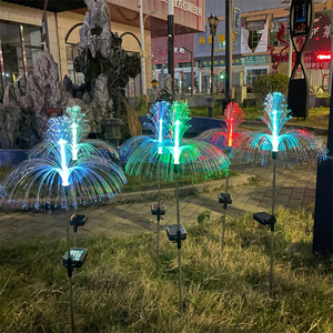 מדוזה דשא מנורת שמש כוח LED אור חיצוני קרקע אופטי ריד סיבי אורות דקורטיביים גן שביל חצר