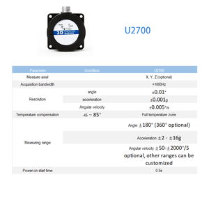 Accelerometro a 3 assi + 3 assi giroscopio U2700 uscita digitale RS232 RS485 TTL opzionale - Product Image 2