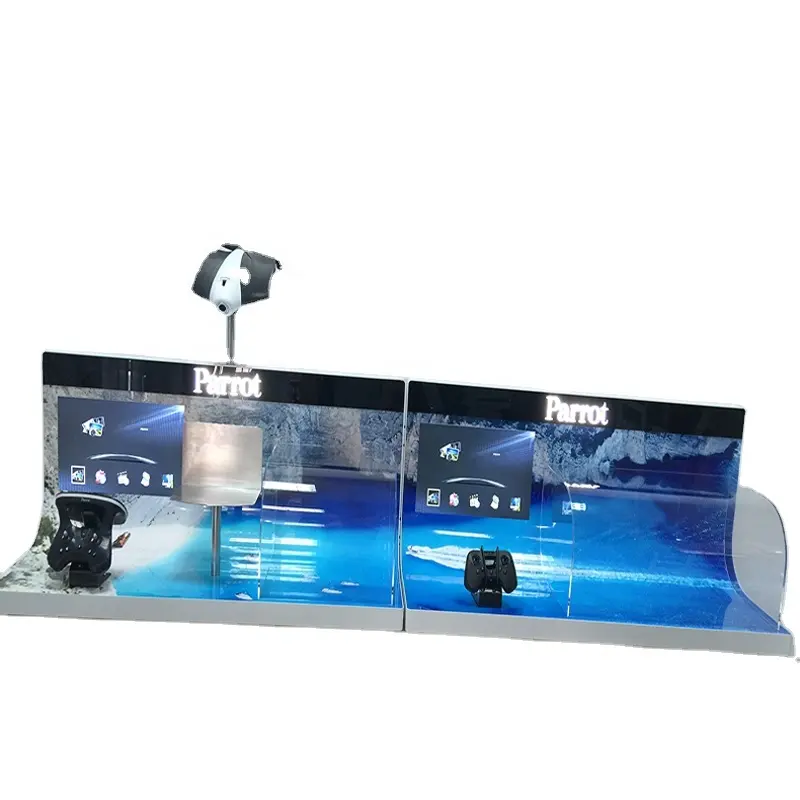 Fashion 3mm thick transparent acrylic trade exhibition display stands