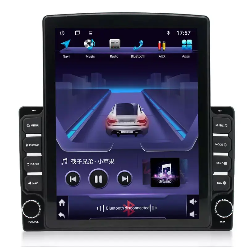 유니버설 2 Din 9.7 "수직 스크린 자동차 스테레오 안드로이드 GPS 네비게이션 자동차 멀티미디어 플레이어 테슬라 스타일 Autoradio