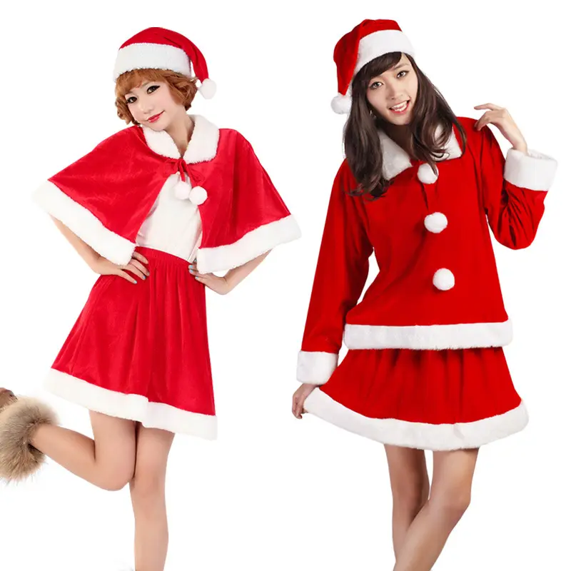 Fantasia feminina natal natal natal, vestido doce vermelho papai noel cosplay princesa
