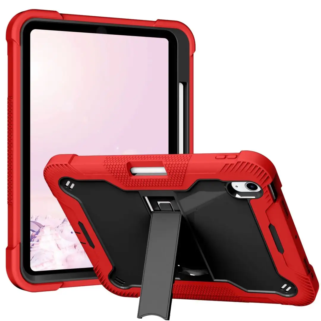 طقم حماية مضادة للصدمات طراز iPad Air 10.9 مصنوع من السيليكون 3n1 بجودة عالية للبيع بالجملة بسعر المصنع مع حامل للأقلام
