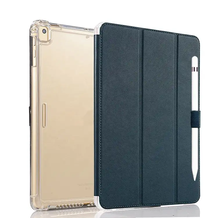 Funda facial de cuero extraíble de 10,2 pulgadas y funda trasera de TPU transparente para tableta, funda para iPad