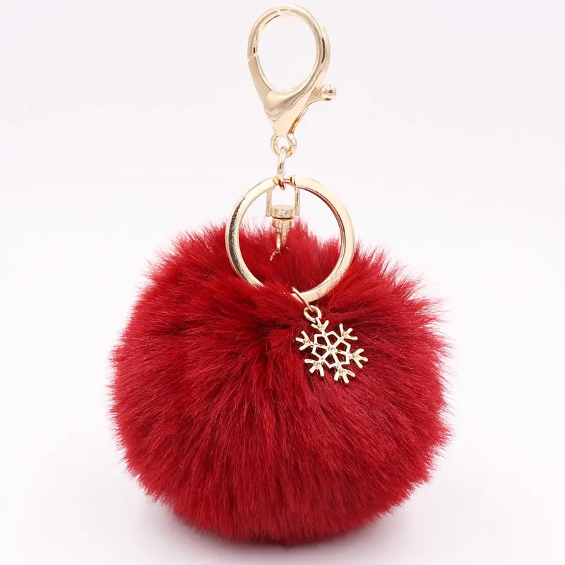 Promozione nuovo colore fiocco di neve peluche in lega portachiavi borsa regalo creativo con delicate e soffice portachiavi rose