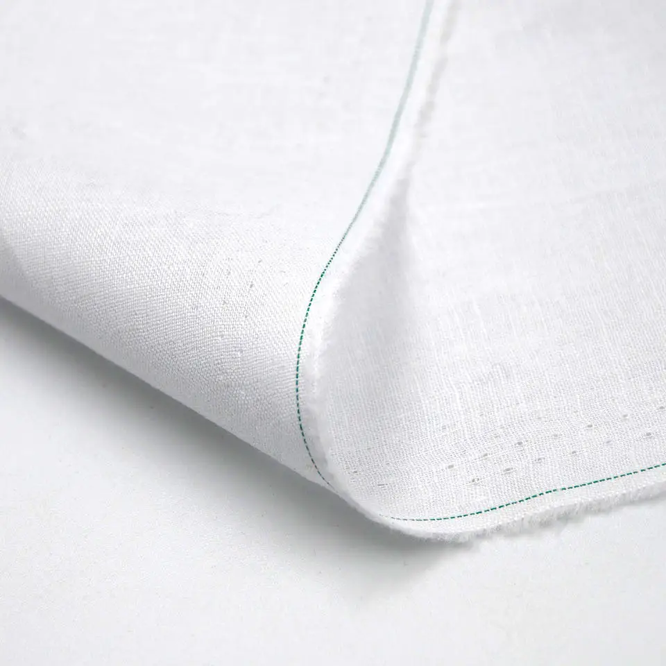 फैशन थोक सस्ते स्पष्ट विशुद्ध रूप से सफेद मिश्रण सादा रंगे कपास लिनन कपड़े कमीज़ बनाने के लिए