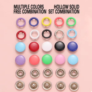 Nhà cung cấp bán hàng trực tiếp 200pcs 9.5mm kim loại prong <span class=keywords><strong>Snap</strong></span> Nút grommets ốc vít Kit với tay áp lực phù hợp với nút cho quần áo - Product Image 6