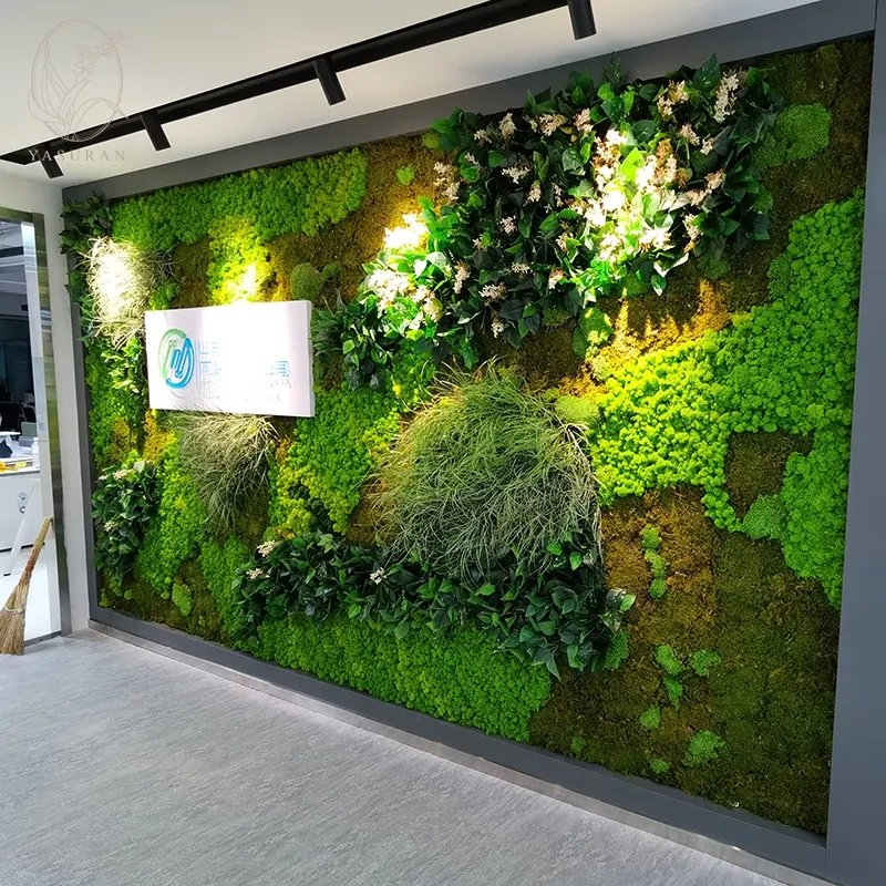 Free size customized artificial real preserved moss wall art moss Picture Frame decorations panel artificial moss grass wall