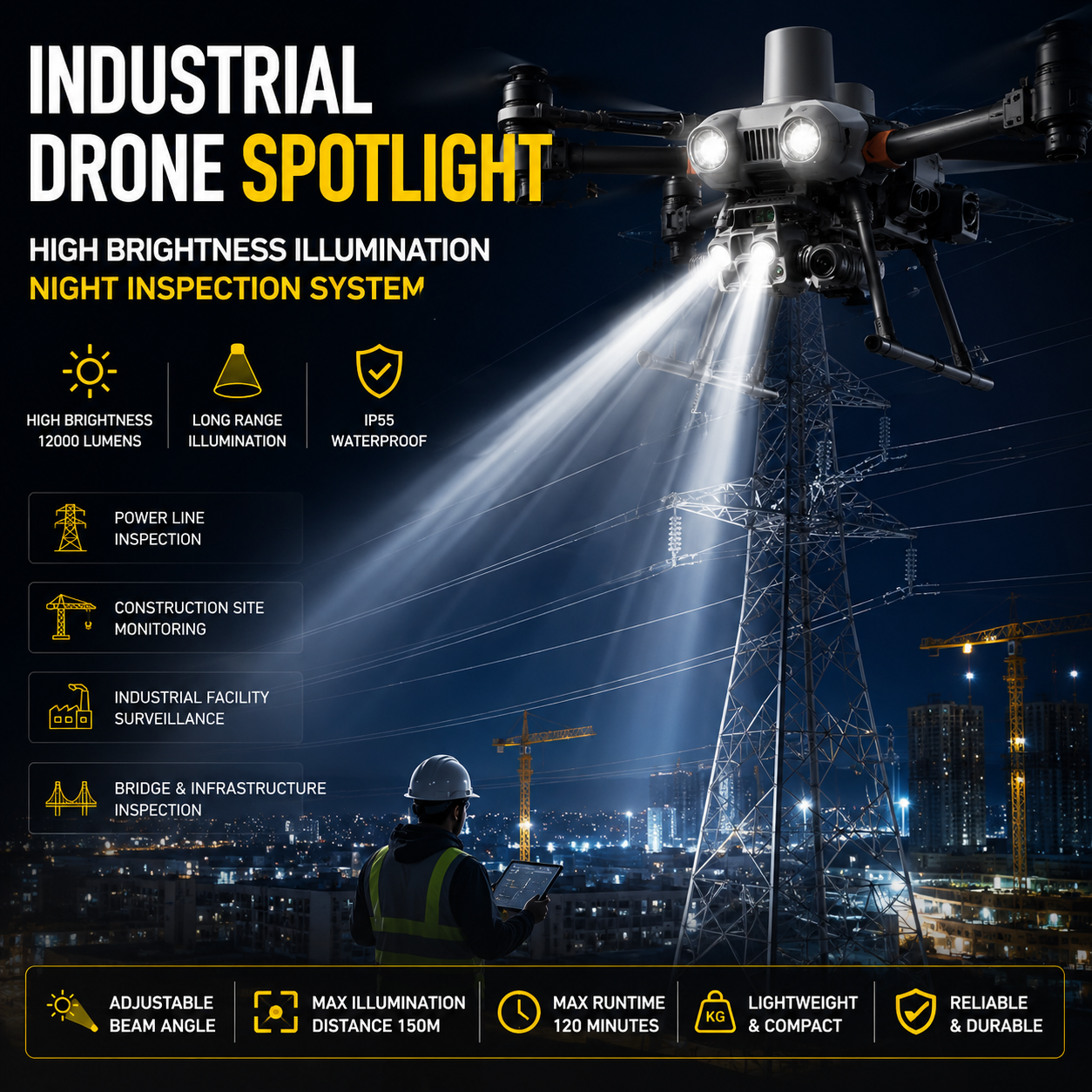 Projecteur DJ1 AL1 - Projecteur pour drone industriel