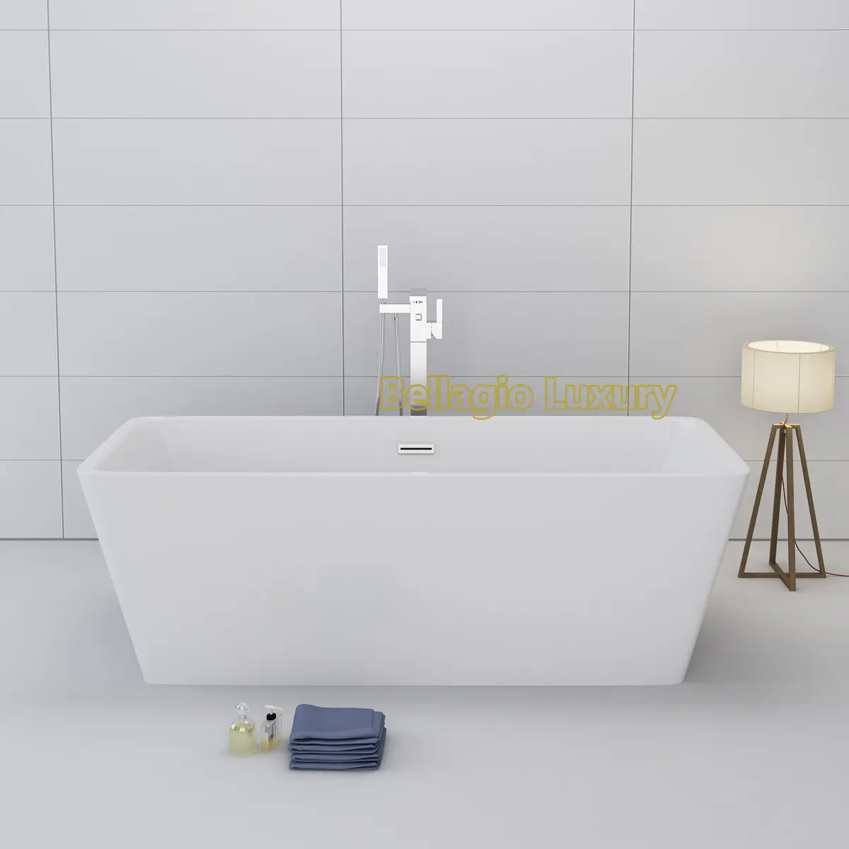 BELLAGIO Hot Sale Acrylic bathtub Freestanding bath Rectangular bathtub
