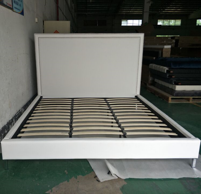 Customized high quality king double size upholstered bed designs for home