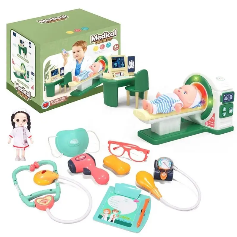 Regalos Niños Educativo Hospital CT Scan Machine Doctor Toy Play Set Medical Doctor Hospital Juguetes doctor baby doll juguete