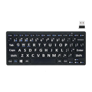 Teclado de impresión grande 78 teclas para ancianos o discapacitados visuales 2,4G Teclados inalámbricos para personas con baja visión Estudiantes mayores - Product Image 1