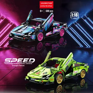 1/18スケール540個ロードスターレーシングダイキャストカーモデルプルバック玩具車両子供用ビルディングブロックセット男の子と女の子用 - Product Image 4
