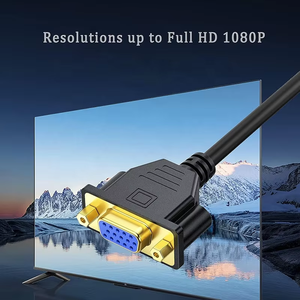 Cable OEM PVC 1080P 15 pines 15 pines VGA macho a VGA hembra Cable de cobre extensión Video adaptador Cables negro para Monitor LED LCD TV - Product Image 3