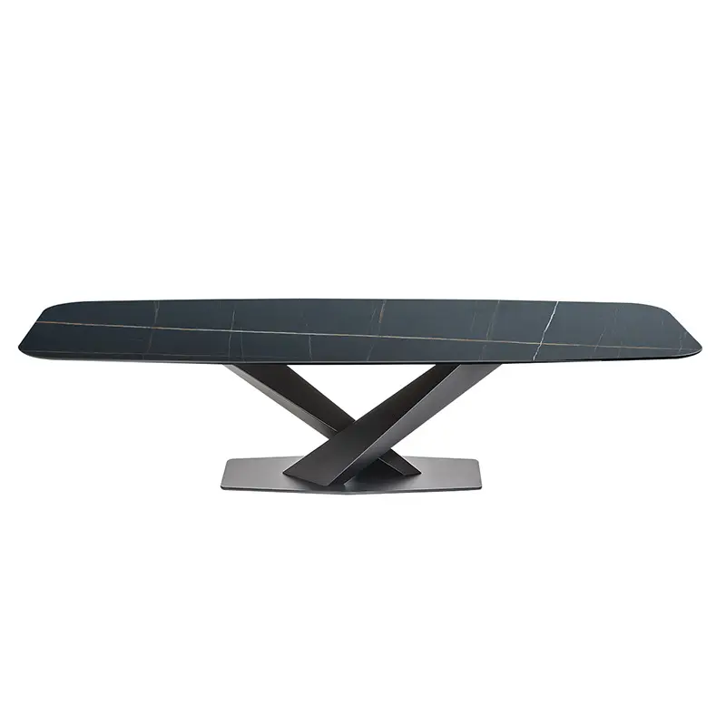 Moderno tavolo da pranzo con ceramica superiore in metallo resistente mobili per la casa sedie tavoli a buon mercato tavoli e sedie per la sala da pranzo