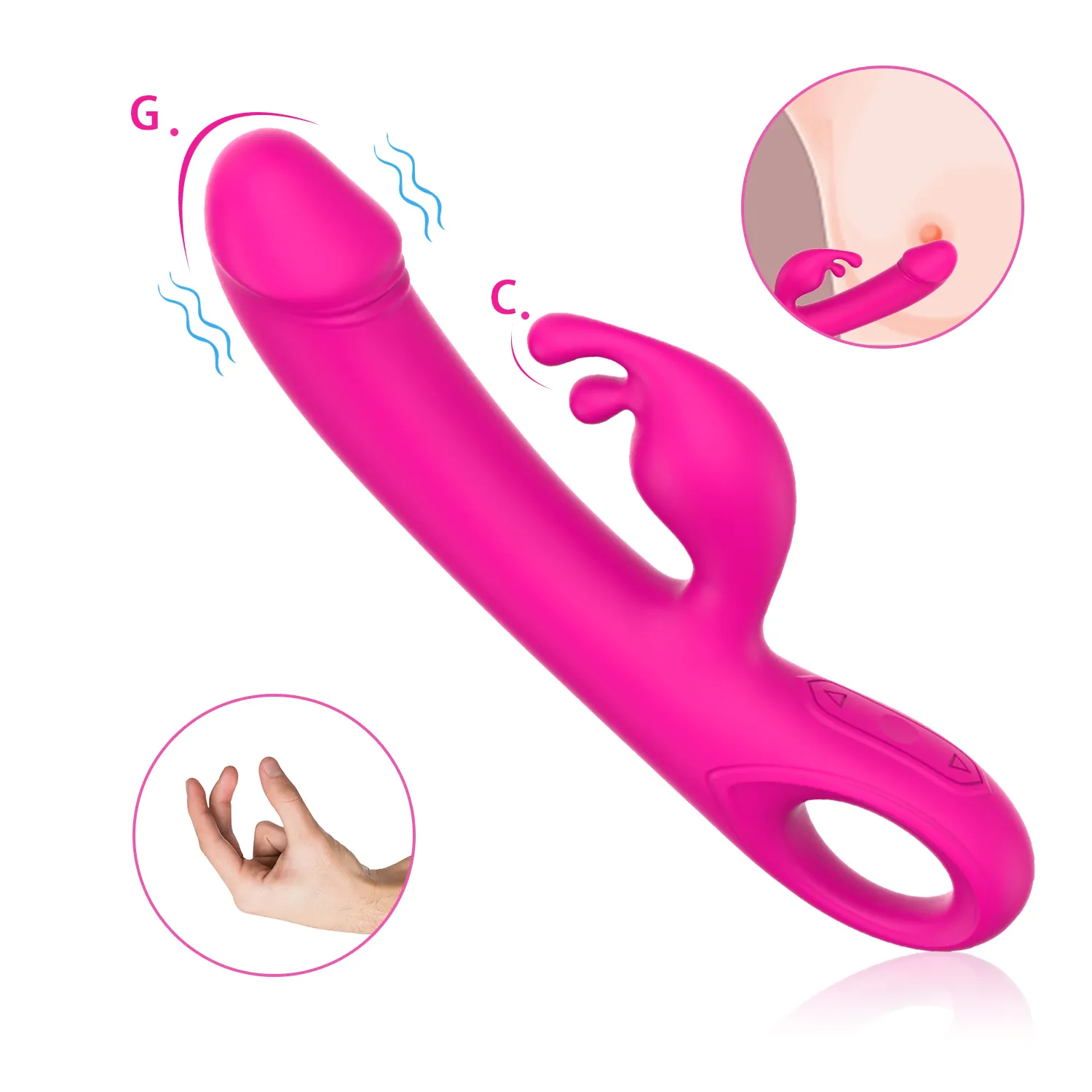 Ylove Dildo Kaninchenvibrator Sexspielzeug für Damen AV-Stab Massagegerät Sexprodukte weiblicher G-Punkt-Klitoris-Stimulator