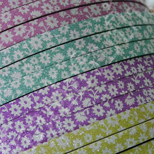 Thái Lan bện dệt văn hóa bóng long lanh ruy băng cuộn siêu Shinny hoa in Băng ruy băng màu 1.2cm * 300y - Product Image 1