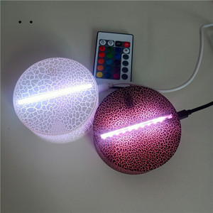 Yedek USB güç uzaktan kumandalı dokunmatik anahtar ABS akrilik 3D LED gece lambası lamba standı monte taban çatlak kabuk - Product Image 1