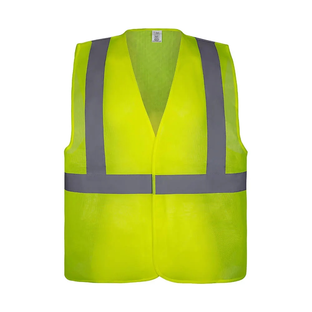OEM rompi reflektif keselamatan kustom Logo konstruksi rompi kerja EN20471 / ANSI Hi Vis pakaian untuk keamanan jalan
