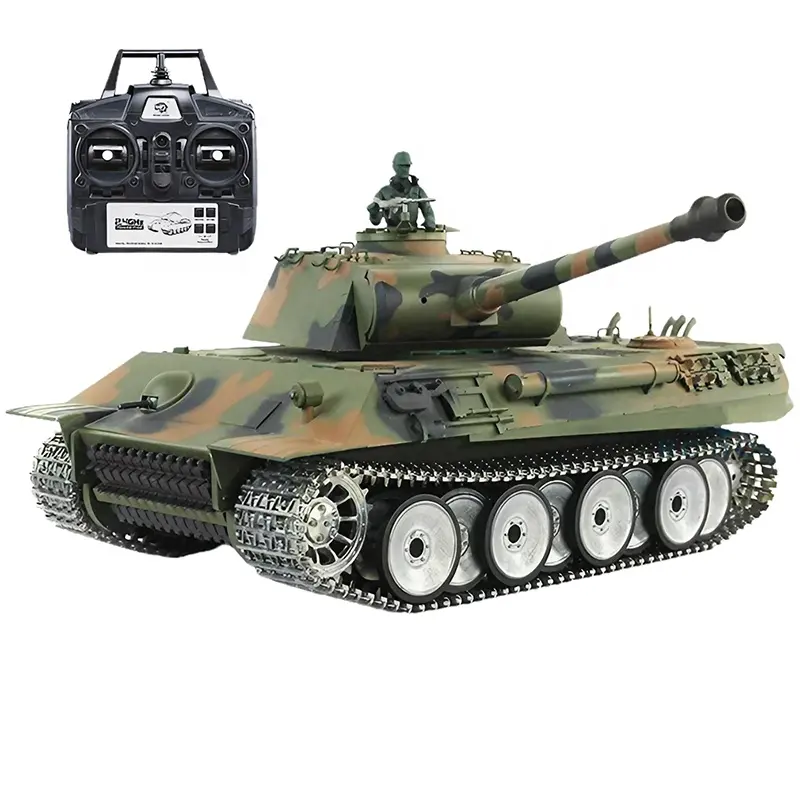 Heng uzun 3819-1 7.0 alman panter 1/16 ölçekli 2.4G IR savaş BB Airsoft RC tankı oyuncak duman ve ses efekti ile RTR alaşım Metal