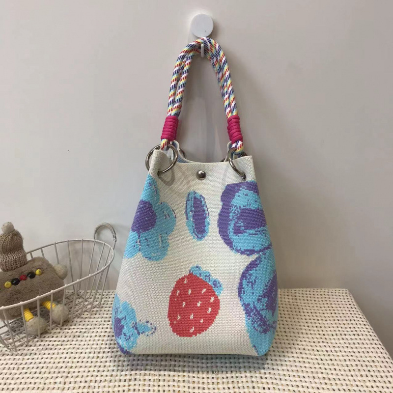 Flower strawberry hand bag