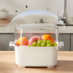 Multi-functional Home Kitchen Accessories Double-layer PET Drain Basket Plastic Vegetable Basin Fruit Strainer Dish Storage Box - Product Image 2