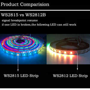 RGBIC 12V WS2812b שדרוג גרסה WS2815 חכם RGB דיגיטלי IP20 IP65 IP67 IP68 DC12V מיעון 30 60 144 פיקסל <span class=keywords><strong>led</strong></span> רצועת אור - Product Image 2