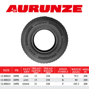 Aurunze ยางรถบรรทุกสีดำของจีนยางรถบรรทุก12.00R24แบรนด์ใหม่