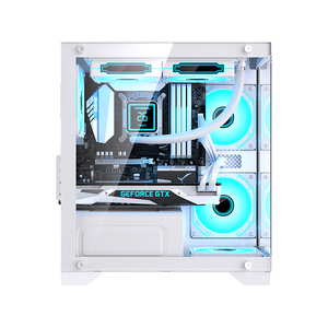 Lovingcool fabbrica Custom da tavolo PC custodia per Computer costruito in vetro trasparente Mid Tower MATX ITX PC Case parti RGB Cooler Cabinet - Product Image 5