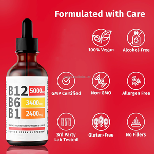 Vitamine B-Complex Daalt Energie Hersenhart Ondersteunt Vitamine-Energie Verbetert Organische Veganistische Vitamine B1 B6 B12-druppel - Product Image 5