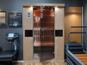 2-Person Near Infrared <strong>Led</strong> Wood Miracle Heat Infrared Sauna Cabin Low EMF Computer Control Panel Solid Hemlock Type Garden Sauna - Product Image 3