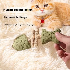 Juguete para gatos Catnip Fish Bone Silvervine Chew Stick Simulación Pez Durable Morder Auto Entretenimiento Burlas Gato Teaser - Product Image 3