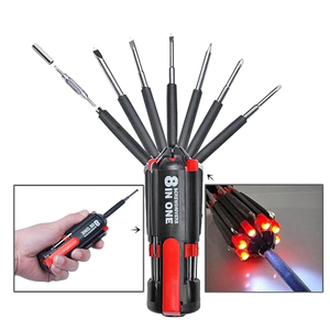 ポータブル8 in 1多機能ドライバーツールセットLEDトーチ精密ツールセット - Product Image 6