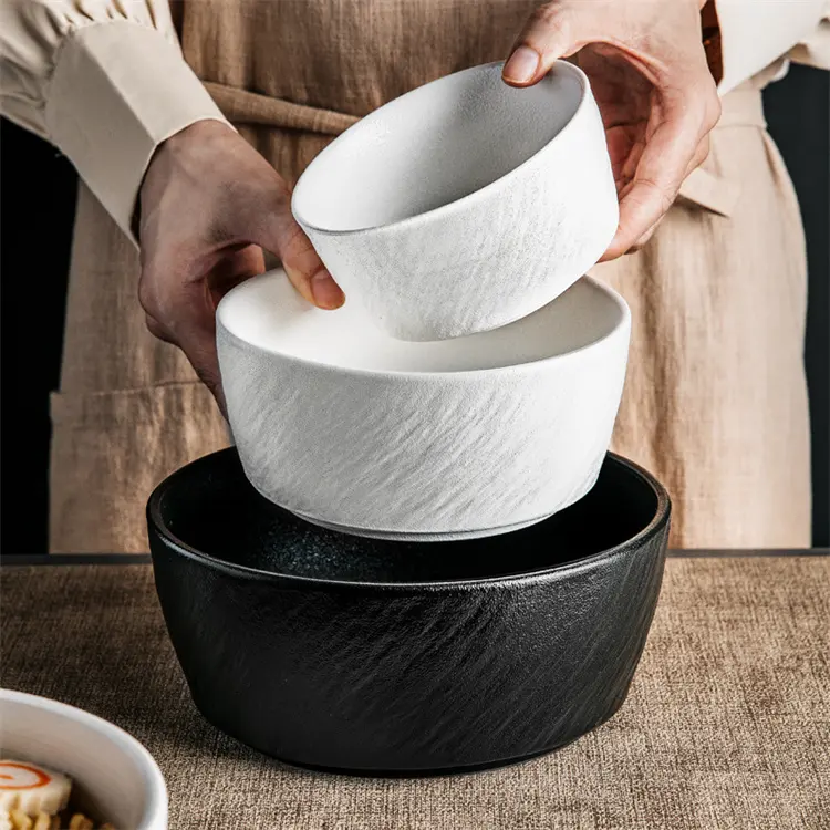 Harmony heiß begehrte steinmuster-Schüssel für Salat Suppe und Nudeln unregelmäßige minimalistische Keramik-Schüssel
