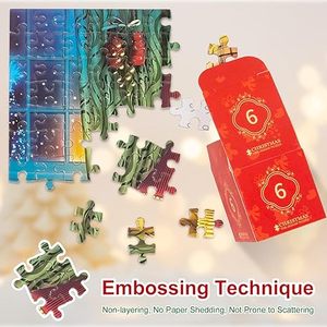 Giáng sinh 1000 mảnh ghép hình câu đố phiêu lưu lịch Mù hộp xây dựng thiết lập cho trẻ em kỳ nghỉ gia đình trò chơi hoạt động Quà Tặng - Product Image 5