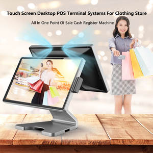 Универсальный способ оплаты (QR/карта) Универсальный 15,6 дюймов с двойным сенсорным экраном POS для супермаркета - Product Image 2