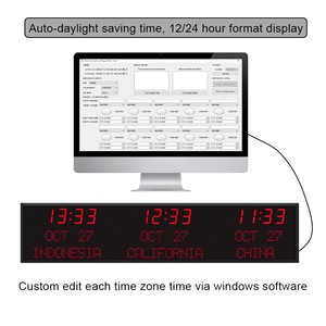CHEETIE CP035 Programmier bare LED-Zeitzonen-Beschriftung suhr Digitale Weltzeituhr mit mehreren Zeitzonen und Sommerzeit - Product Image 6