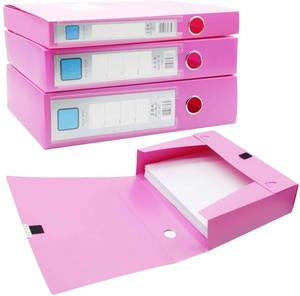 Pink PP Storage <strong>File</strong> <strong>Box</strong> Plastic PP <strong>Box</strong> <strong>File</strong> Archives Cases <strong>with</strong> Magic Glue Button - Product Image 1