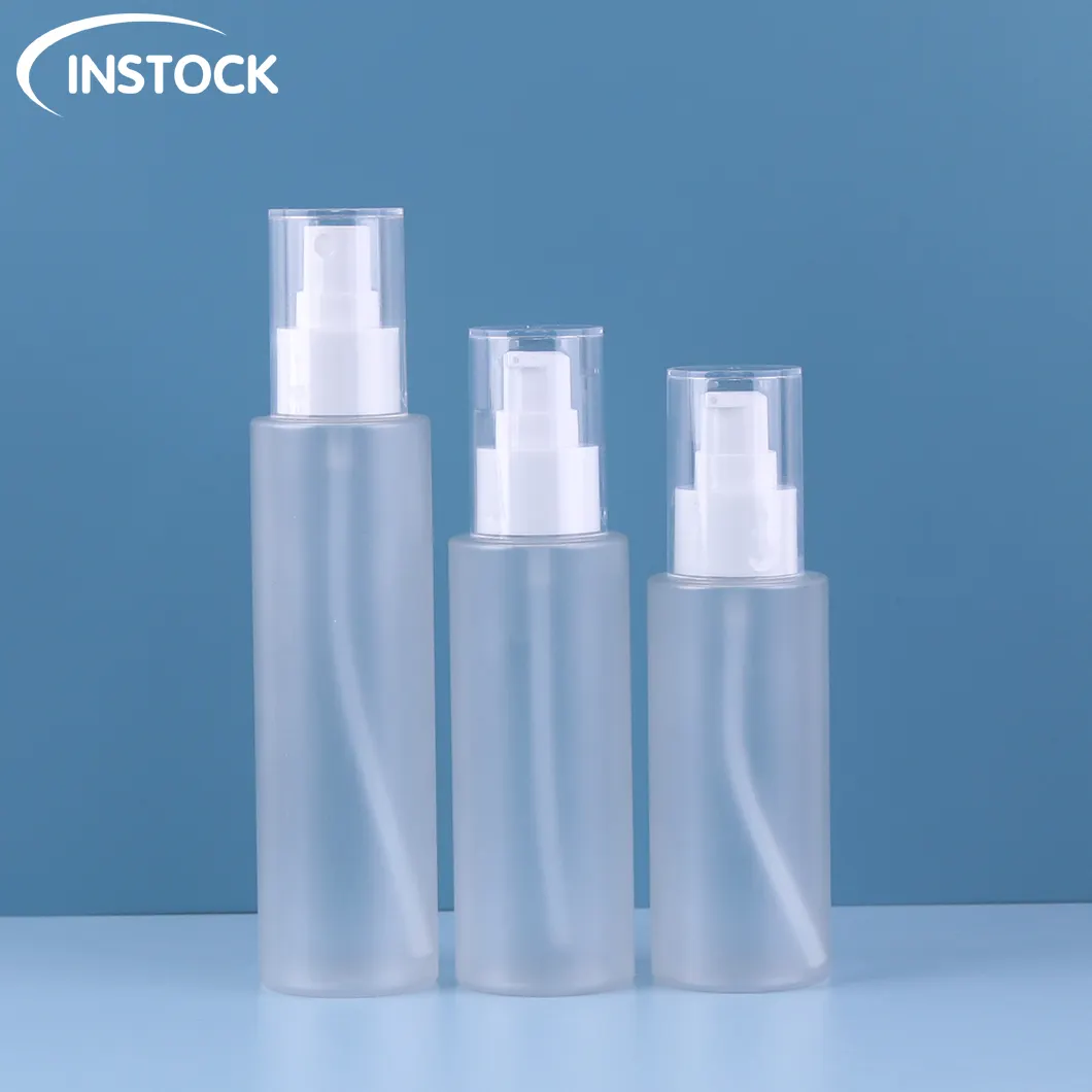 Cosmetics Emulsion Packaging Instock 100ml 120ml 150ml Frosted Perfume Bottle Lotion Packaging Plastic PET plastic spray bottles