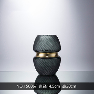 บ้านตกแต่งสวนดอกไม้สีเทา Gilded แก้วแจกันขวดสำหรับตกแต่งบ้าน - Product Image 4