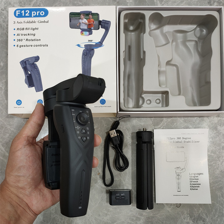 Grey F12 PRO handheld stabilizer