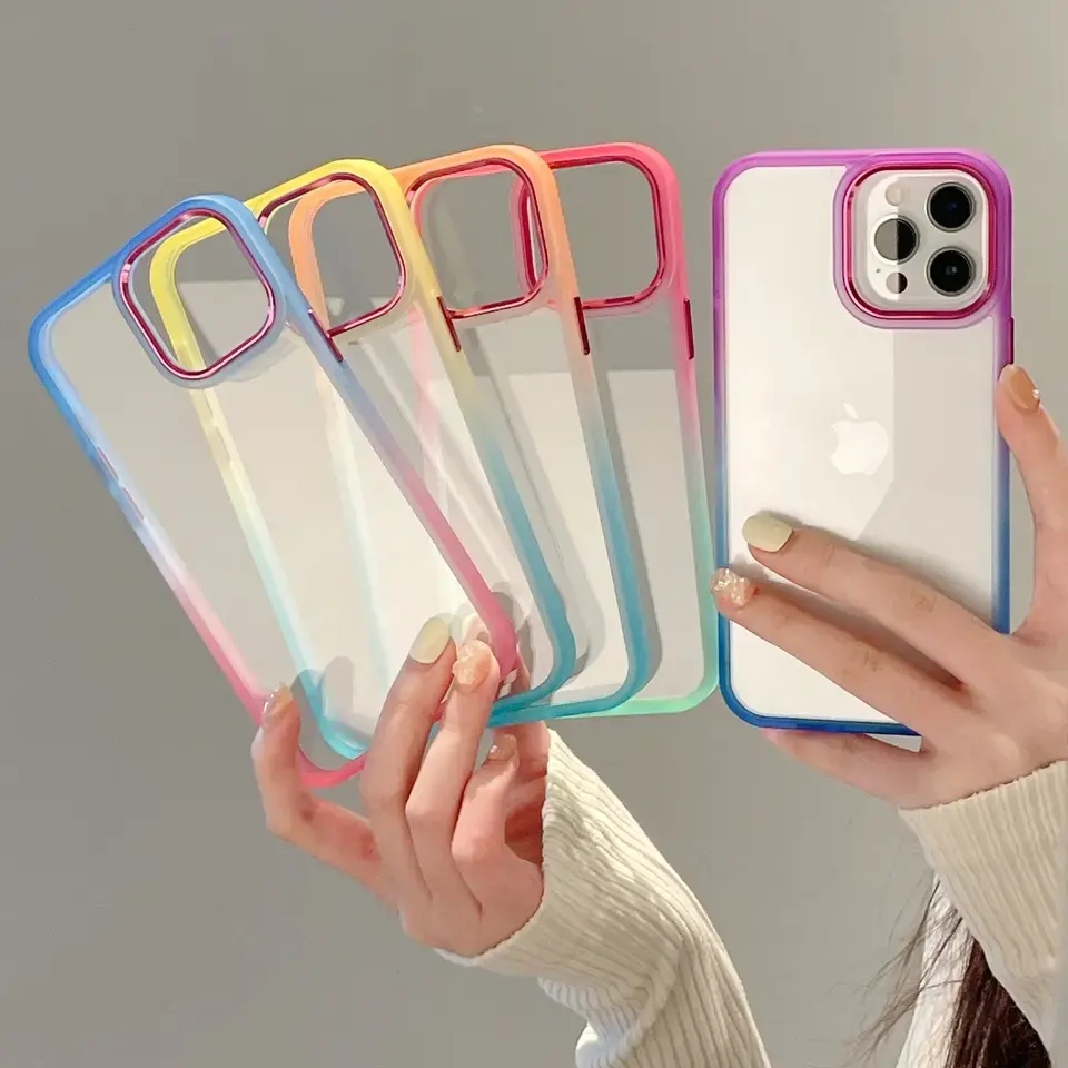 Mode Nieuwe Producten Acryl + Tpu Gradiënt Telefoonhoesje Voor Iphone Case Luxe Voor Iphone 14 Plus 13 11 12 Pro Max Mini Xs Max Xr