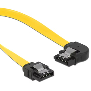 SATA III 6Gbps Data <strong>Cable</strong> 180 Degree Left Angle Bend With Locking Latch Compatible for HDD and SDD Serial 3.0 <strong>Cable</strong> - Product Image 1