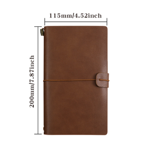 Cuaderno de cuero de PU A6 con logotipo de color personalizado, regalo de papelería, cuaderno de notas de formas antiguas con correa elástica - Product Image 6