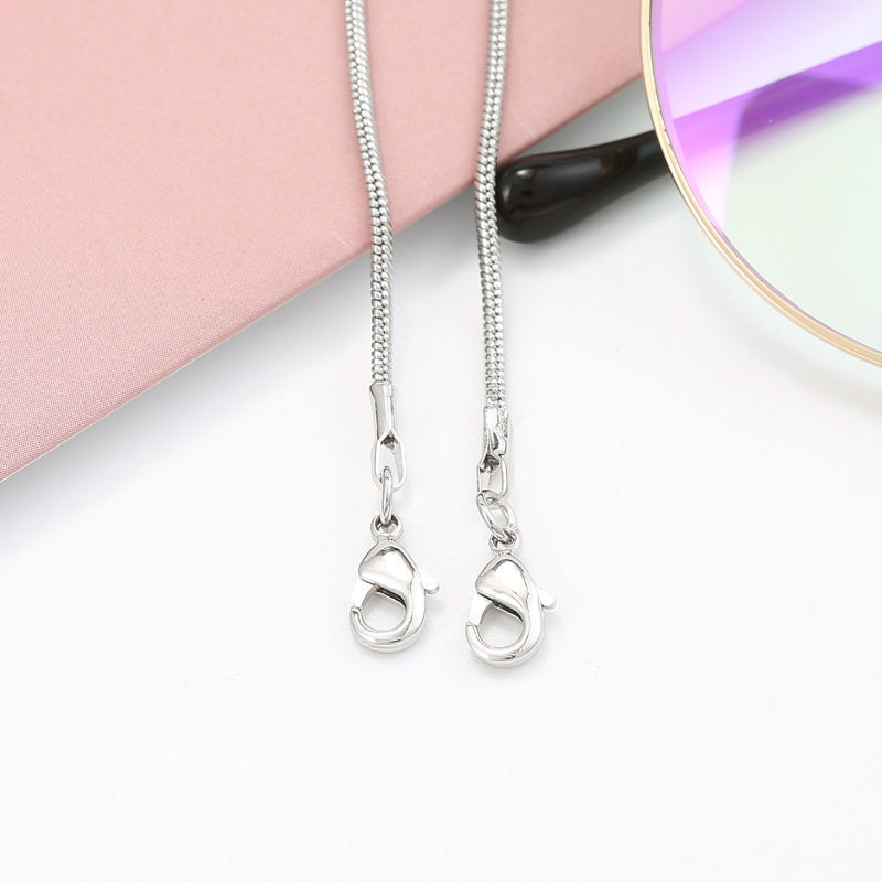Snake bone chain (silver with silicone clasp)
