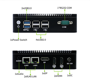 デュアルLANデュアルRS232ミニPCベアボーンコンピュータJ3710 Linux OS付きAU US CNプラグ - Product Image 4