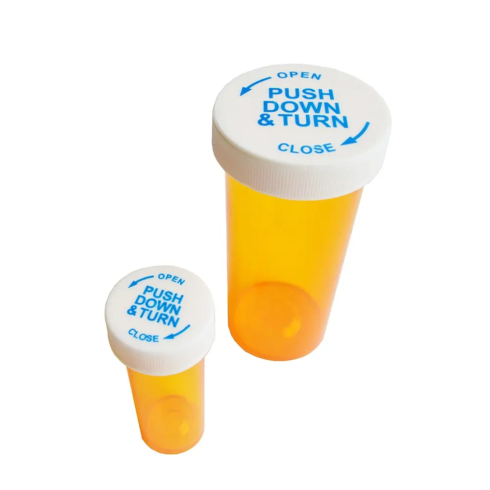 Transparente Ergänzung Leerer Behälter Klares Pulver Protein Plastik glas Verpackung Medizin Kapsel Pille Flasche